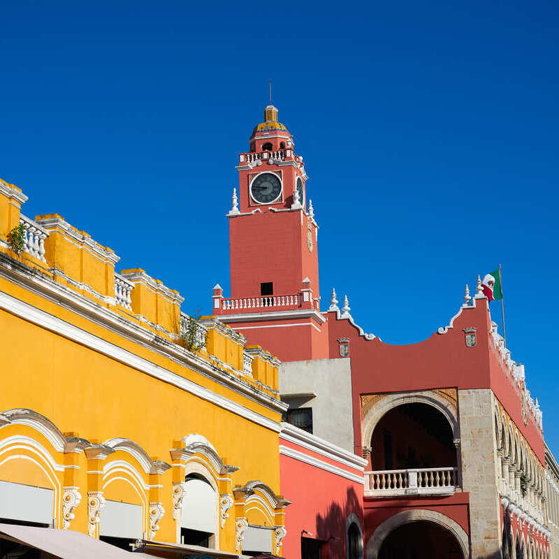 Colorful building in Merida, Mexico