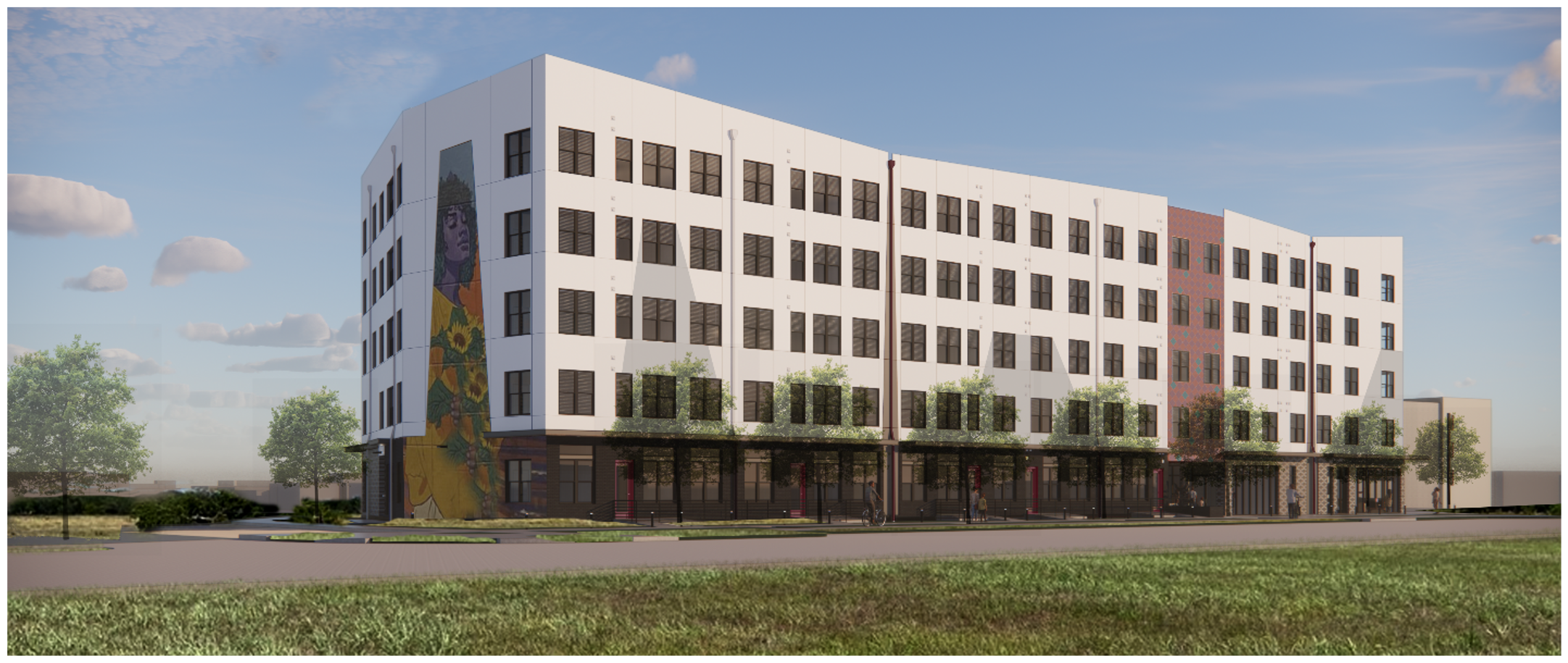 Rendering of Seabrook Square II multi-family rental development 