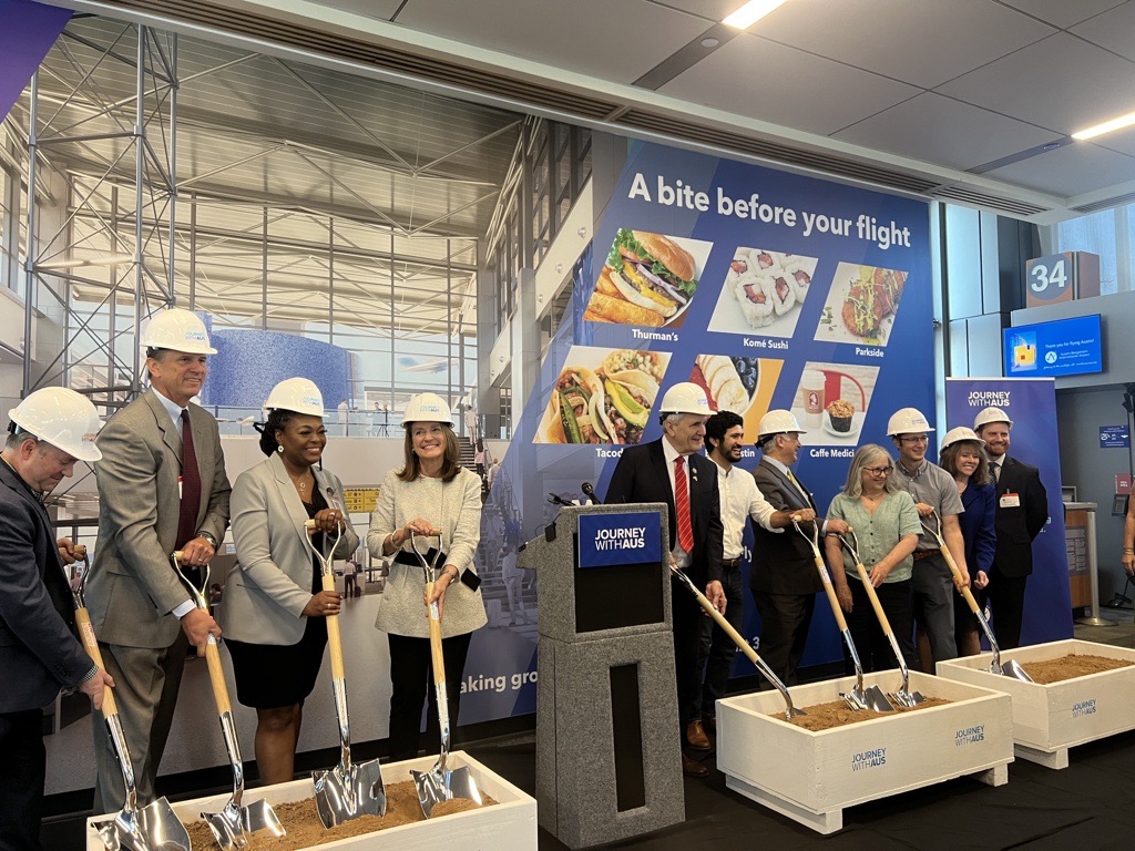 From left to right: Paul Bielamowicz, Brad Winans, Jolene Cochran, Tracy Thompson, U.S. Rep. Lloyd Doggett, U.S. Rep. Greg Casar, Mayor Kirk Watson, Councilmember Leslie Pool, Councilmember Ryan Alter, Charisse Bodisch, Jeremy Martin