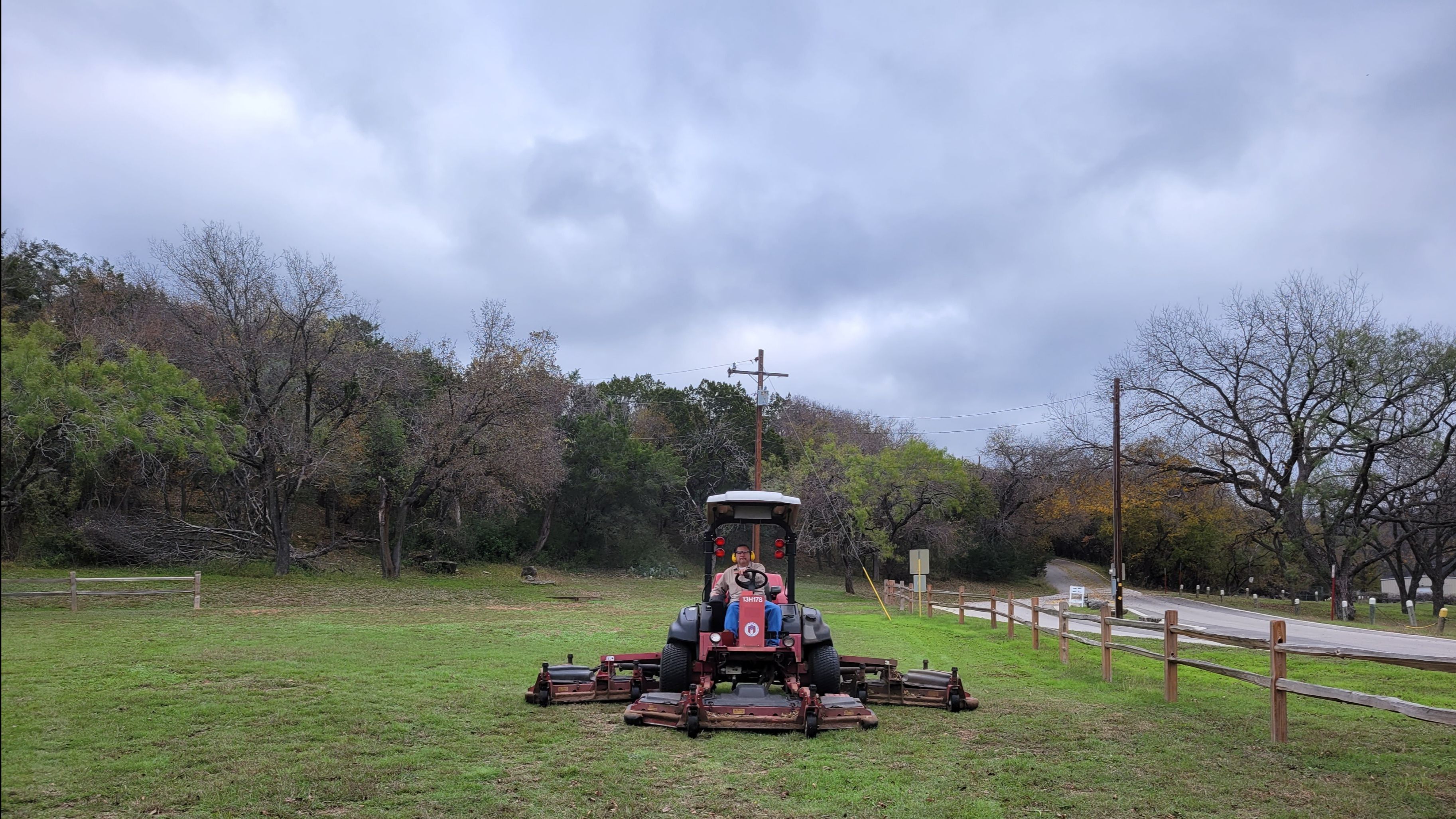 Mowing park grounds