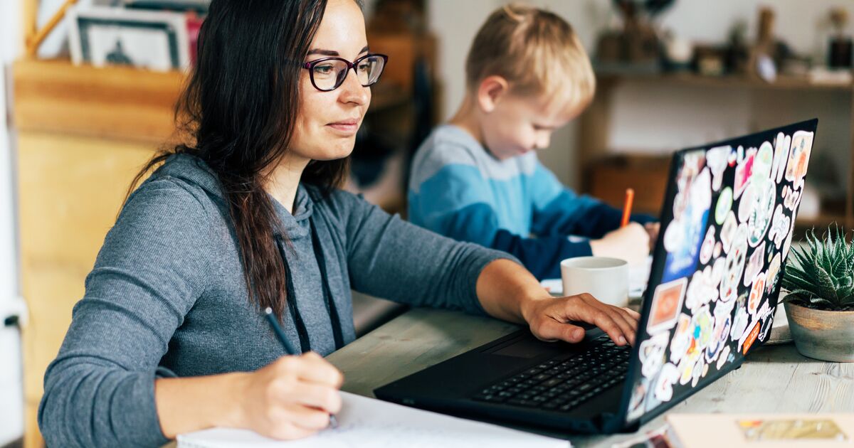 Woman using laptop computer