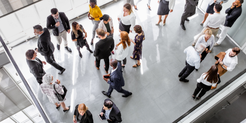 Diverse group of people in a conference room