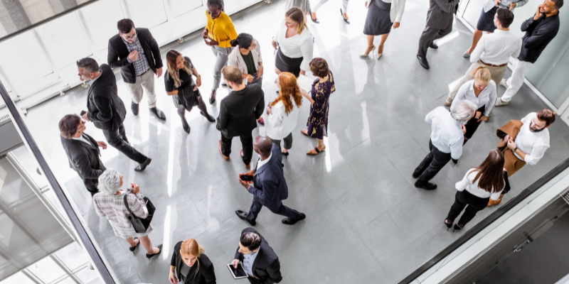 Diverse group of people in a conference room 