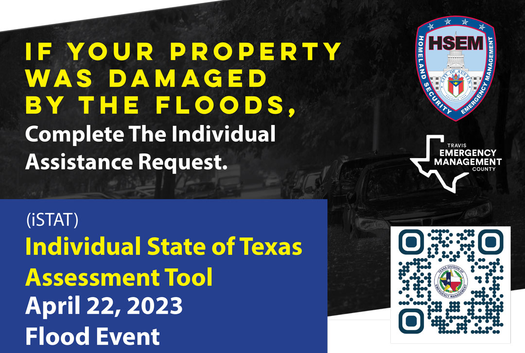 Image with QR code to report storm damage