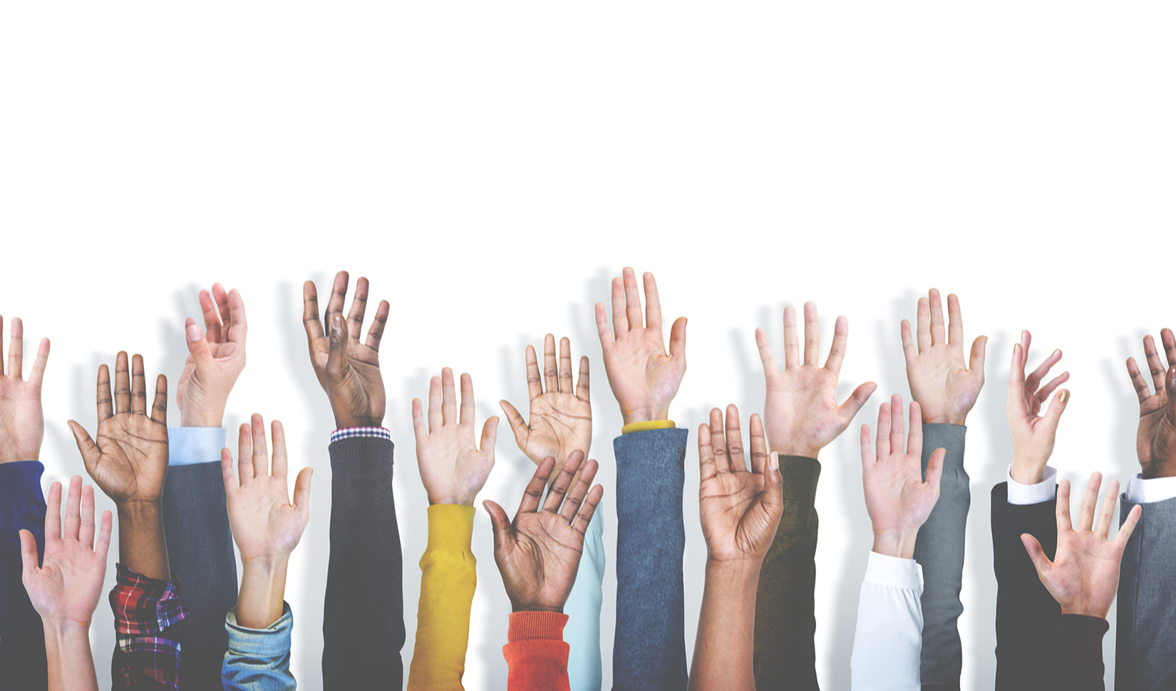 Hands reaching upwards