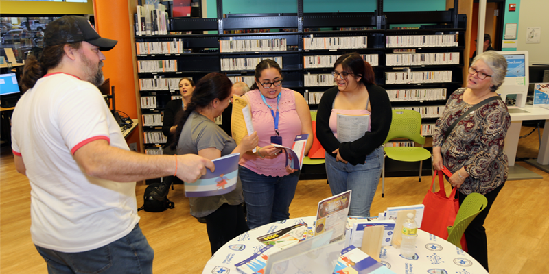 A photo showing people at an Emergency Preparedness Pop-up event.