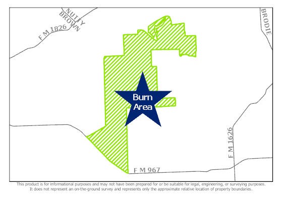Smoke may be visible south State Highway 45 and MoPac, east of FM1826, west of Brodie Lane, and northwest of FM 1626 from 10am to sunset.   