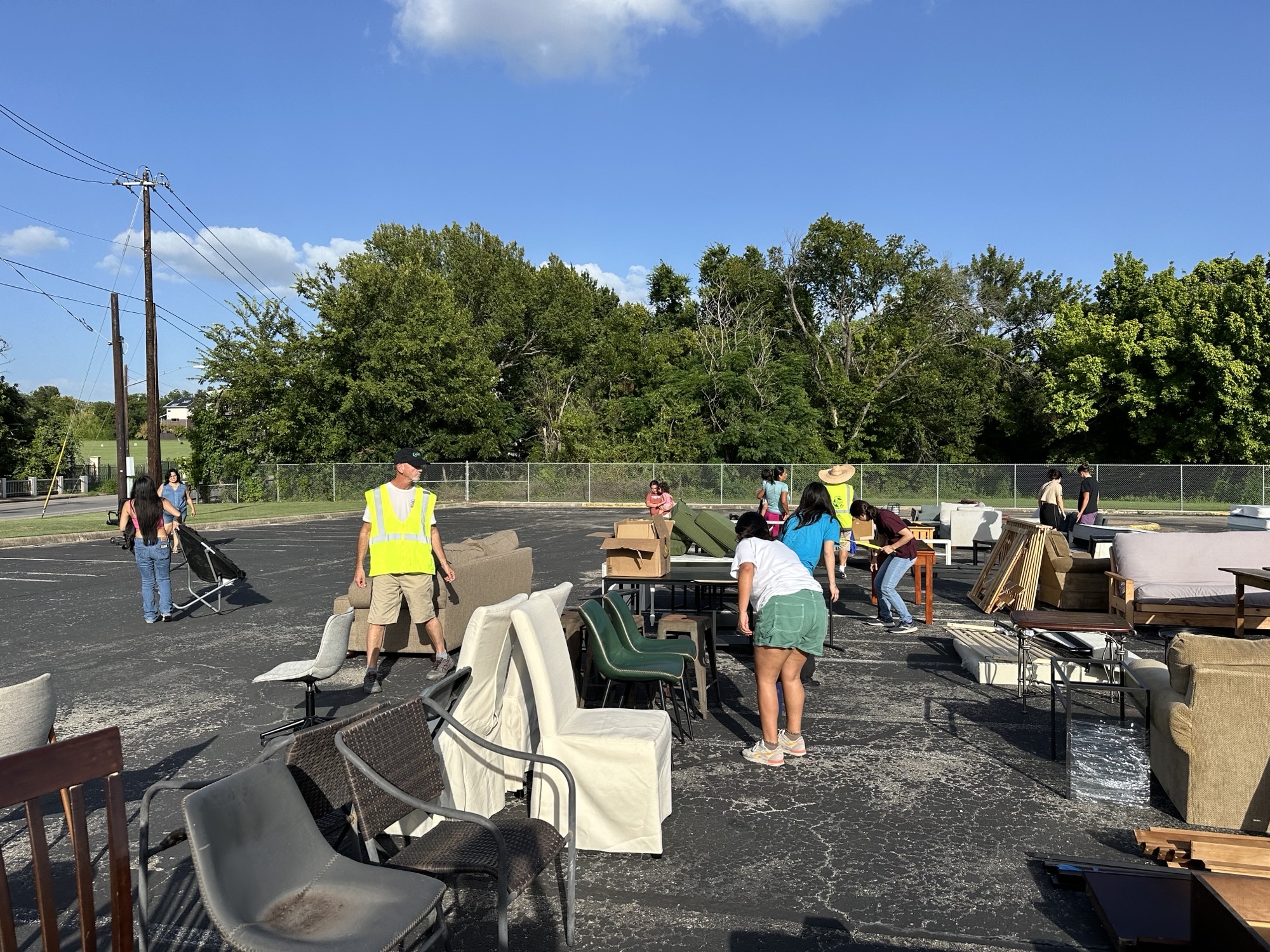 Volunteers helping at the Free Furniture Market.