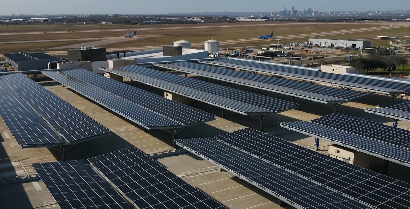 6,000+ solar panels on top of the Blue Garage