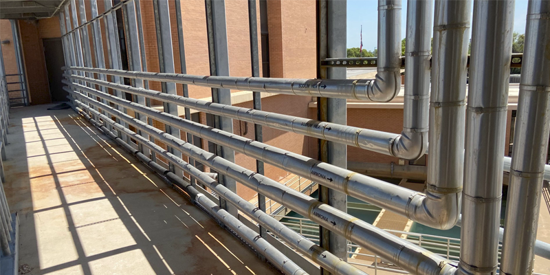 Image of pipes at an Austin Water Treatment Plant