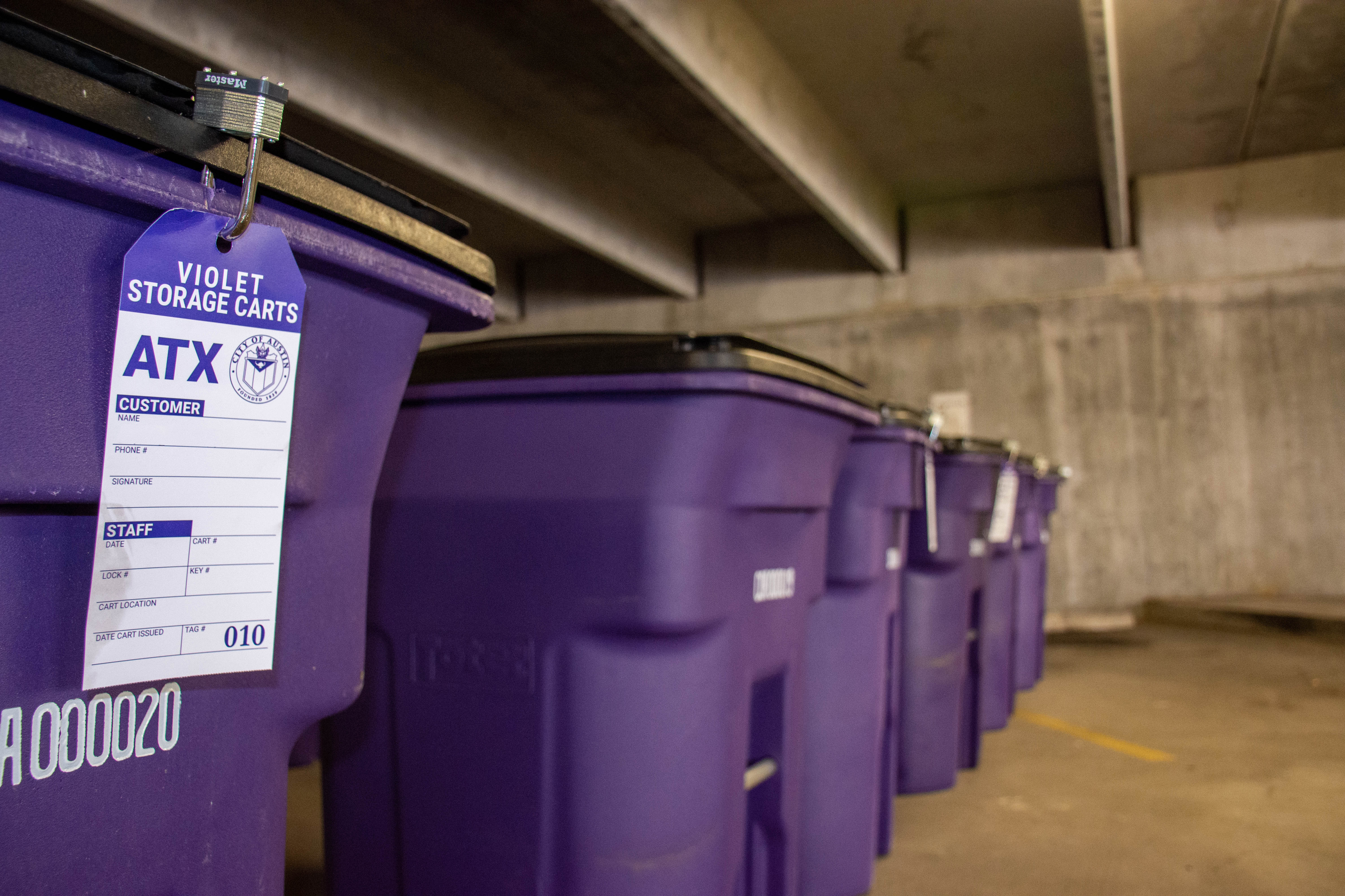 Photo of a row of Violet Storage carts