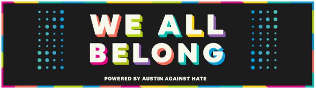 "We All Belong" banner
