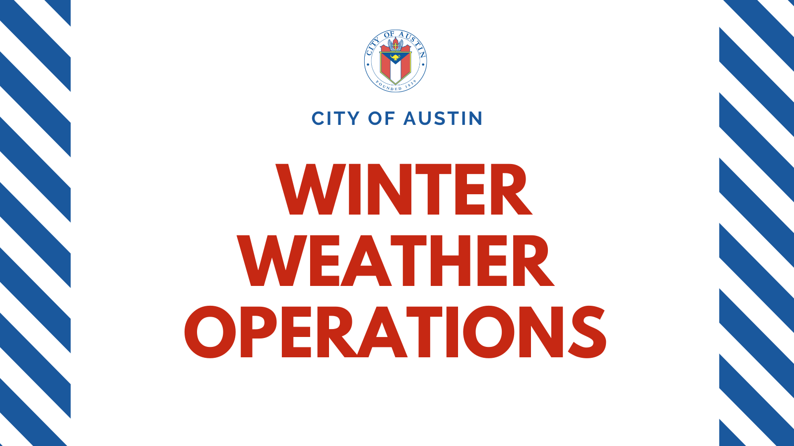 City of Austin logo with Winter weather wording in red