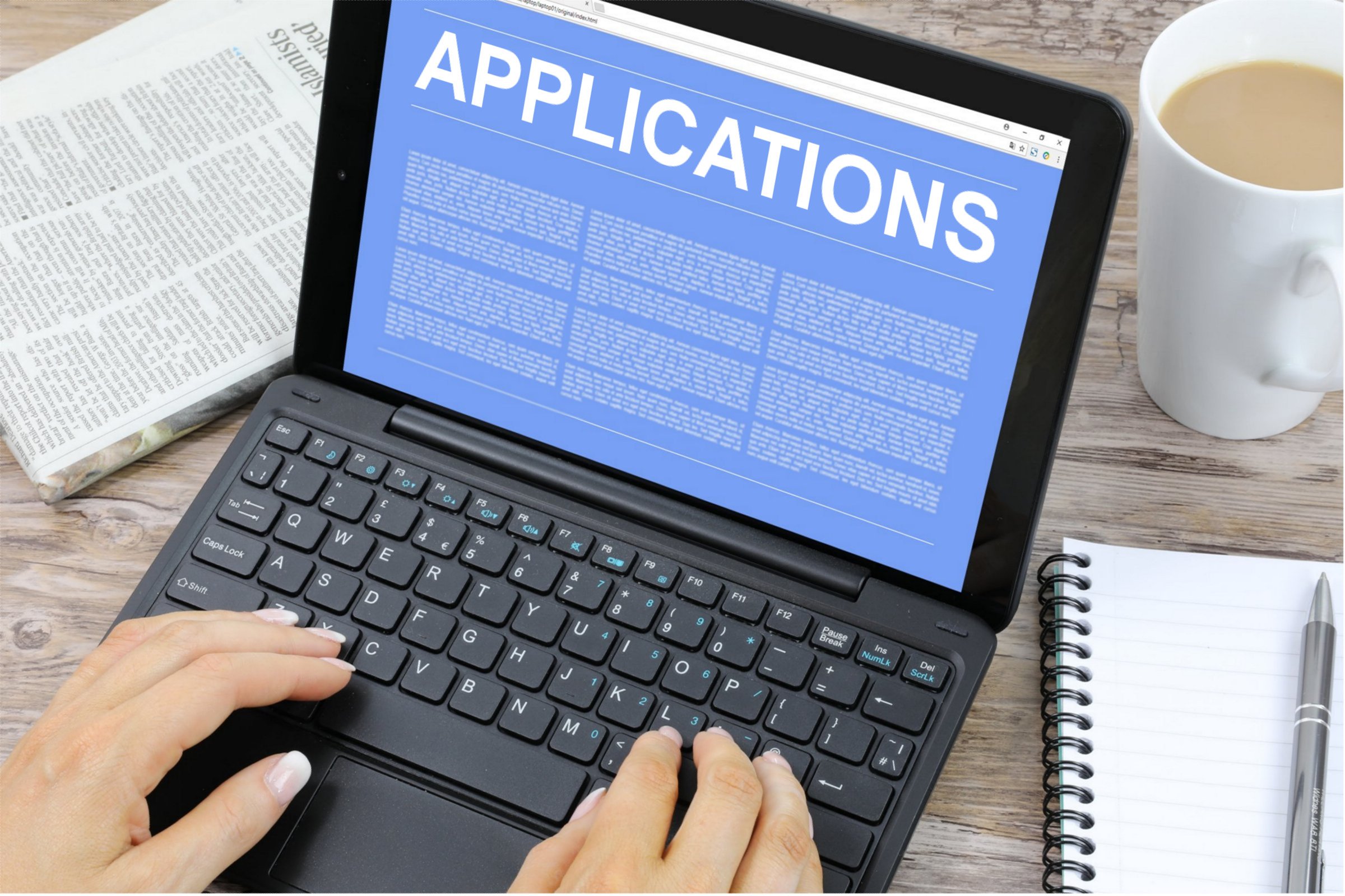 Image of a person on a laptop looking at an application