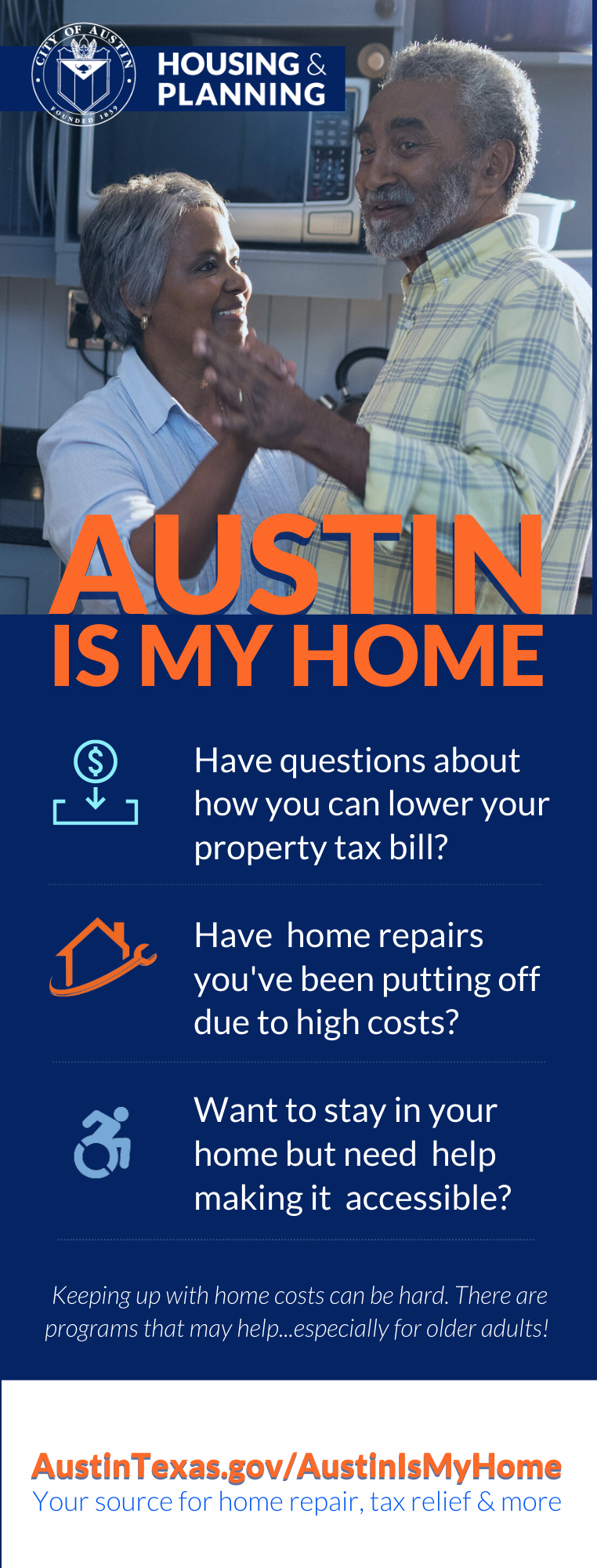 Austin Is My Home flyer Image of couple