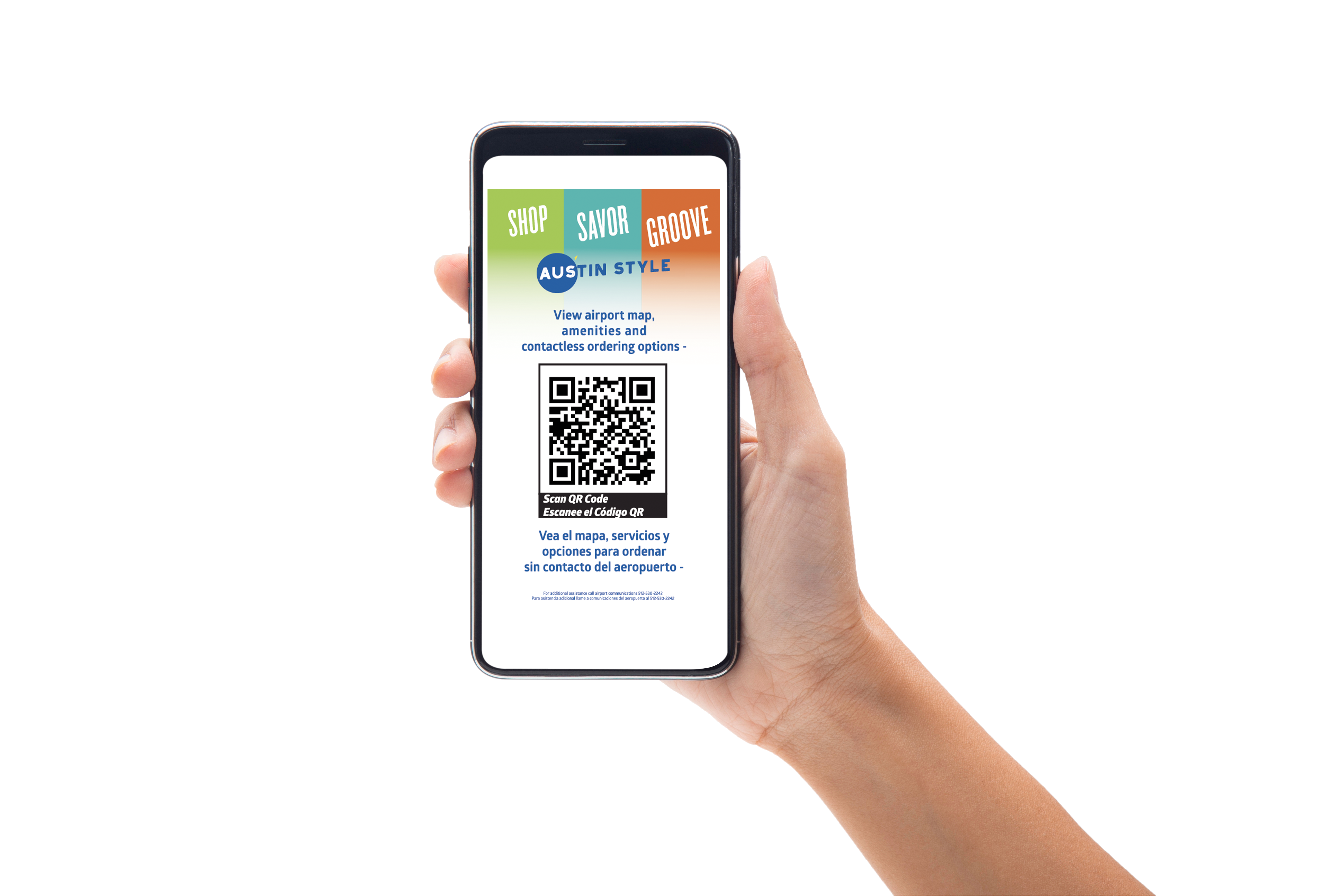 Cell phone wayfinding platform can be found at https://airportmaps.austintexas.gov/ 