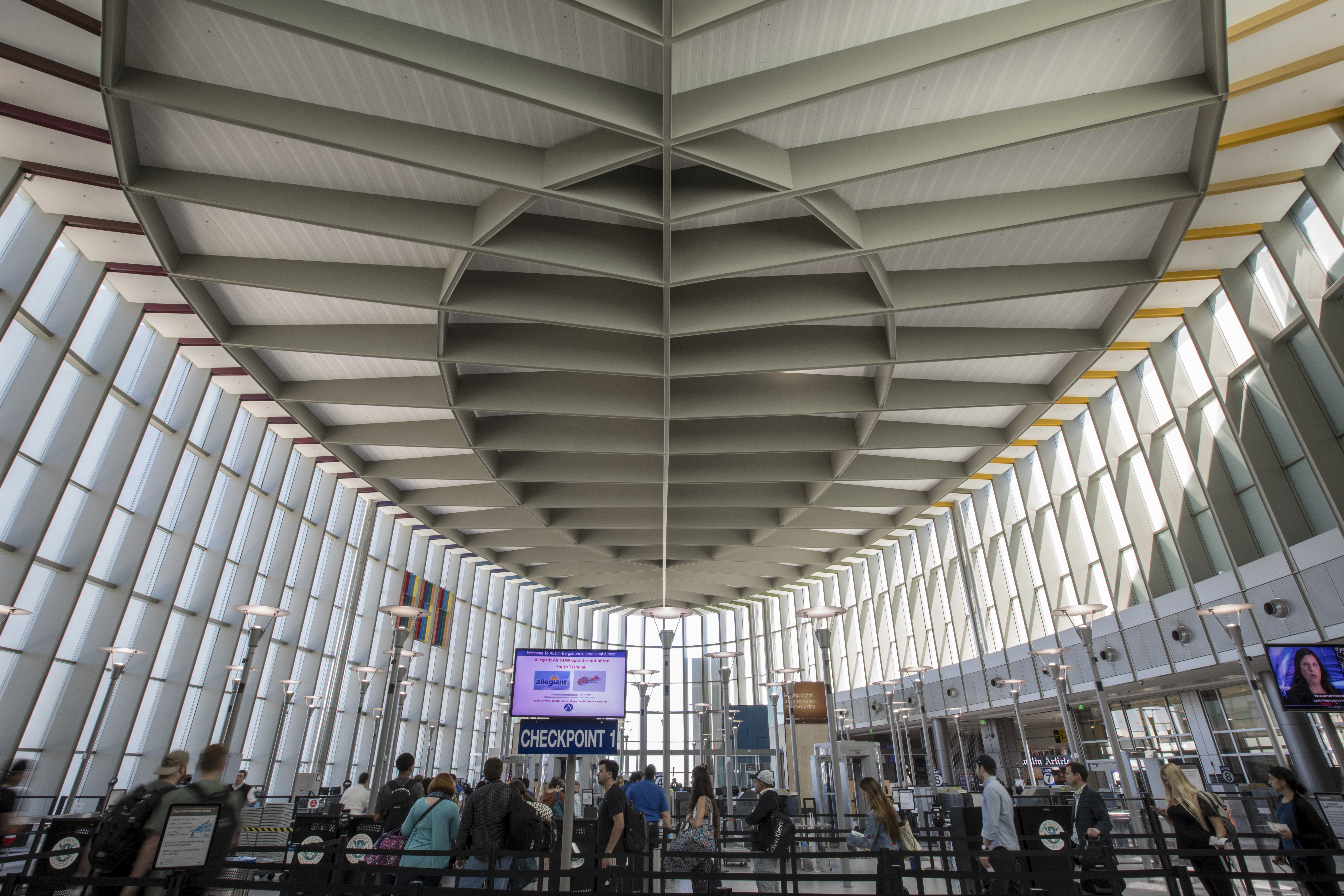 A picture of TSA Checkpoint 1 at AUS