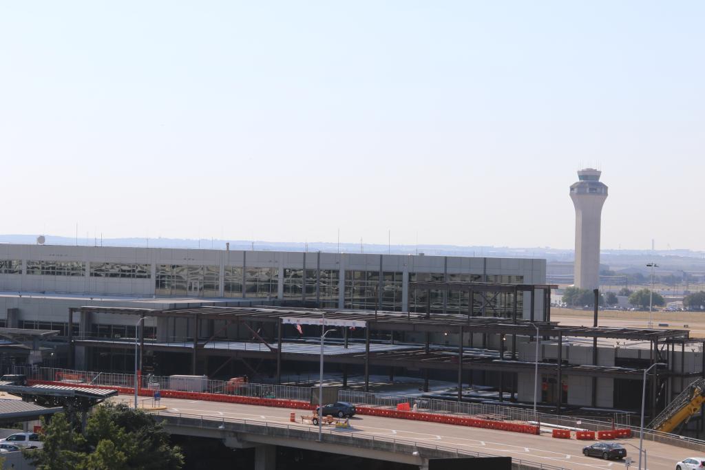 photo of the west infill expansion project shows steel beams being erected 