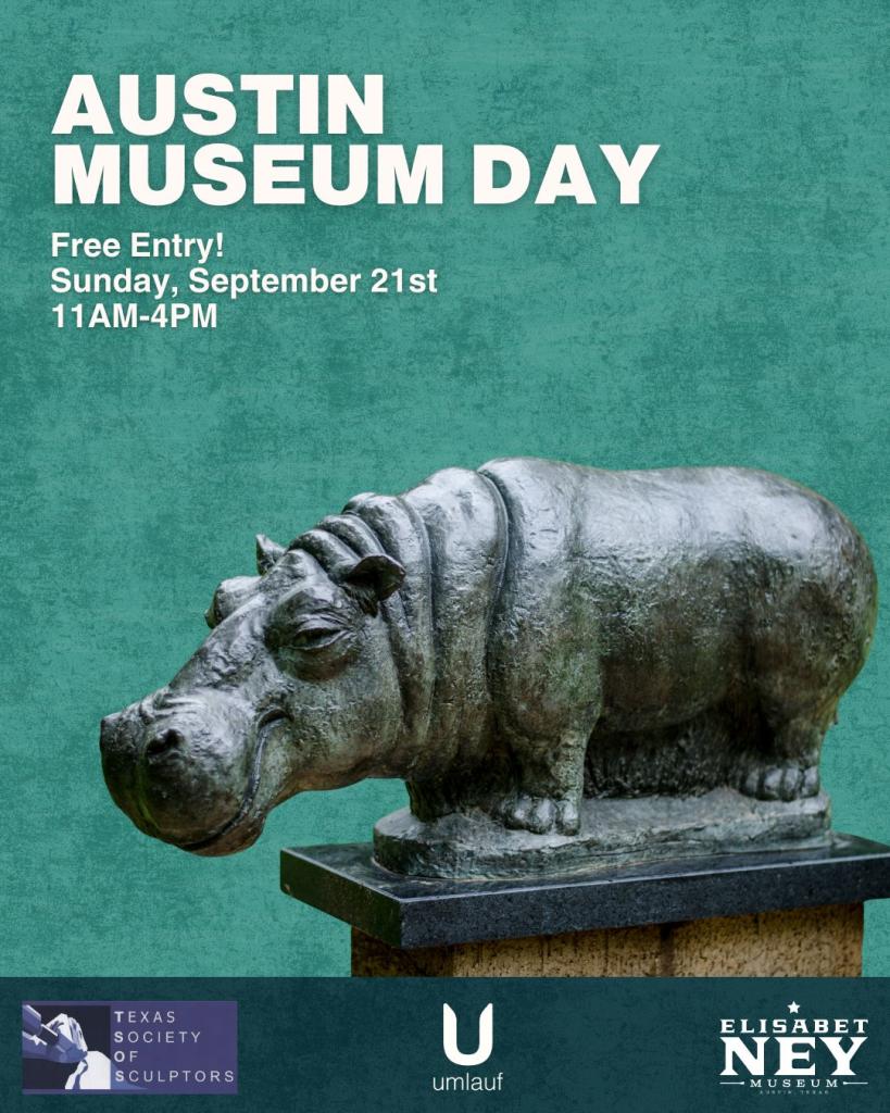 Austin Museum day image with sculpture of a hippo