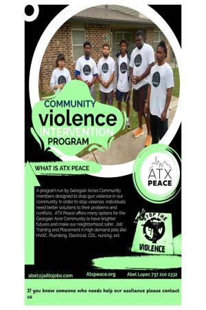 Austin Texas Peace Community Violence Intervention Flyer