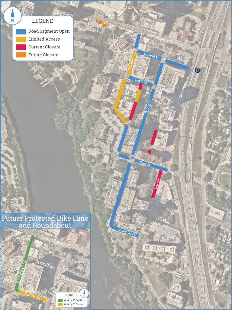 map of Rainey Street closures