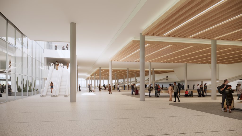 Conceptual rendering of baggage level for new Arrivals and Departures hall.