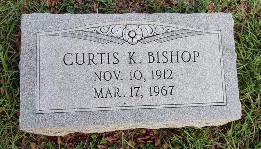 Headstone of Curtis K. Bishop, Nov 10, 1912 - Mar 17, 1967