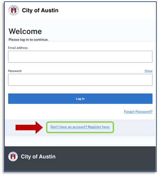Screenshot of CityBase Wallet login screen.