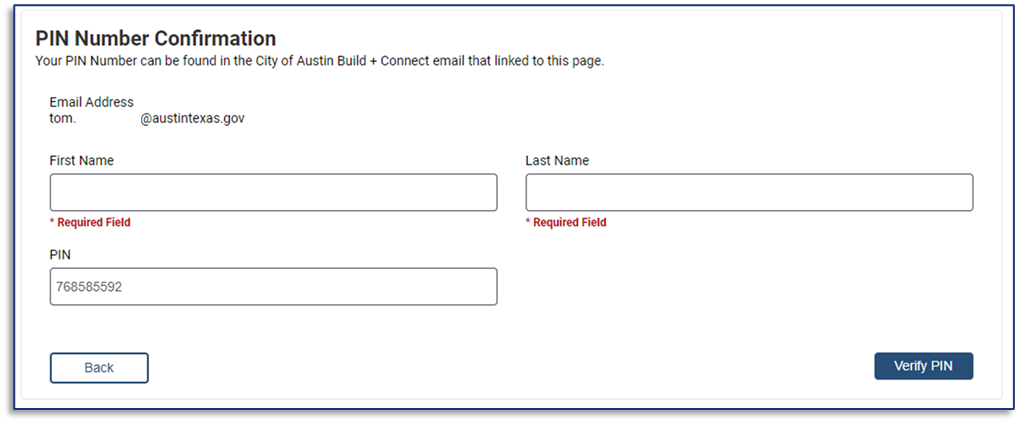 Password reset screen