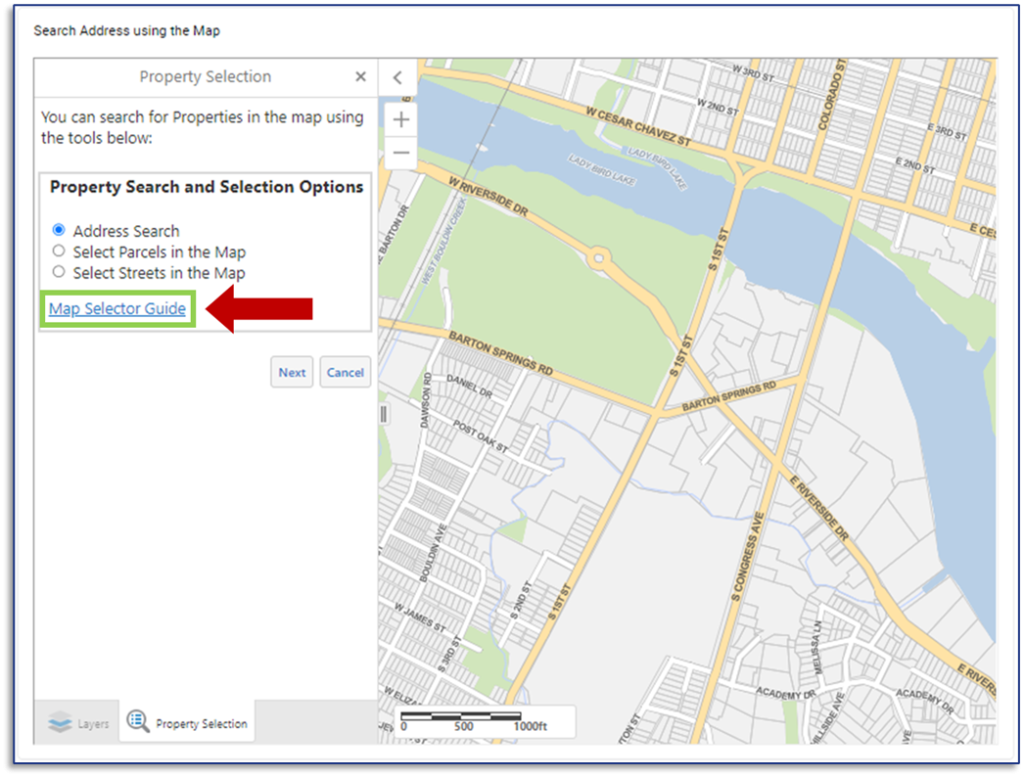 Property Search tool using Map Viewer