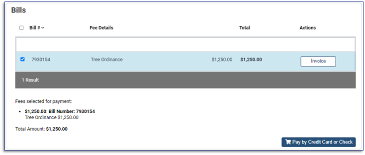 Bills screenshot