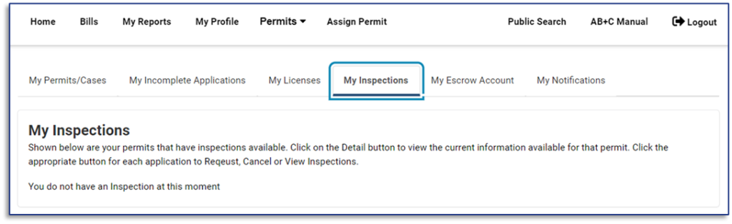 My Inspections screenshot