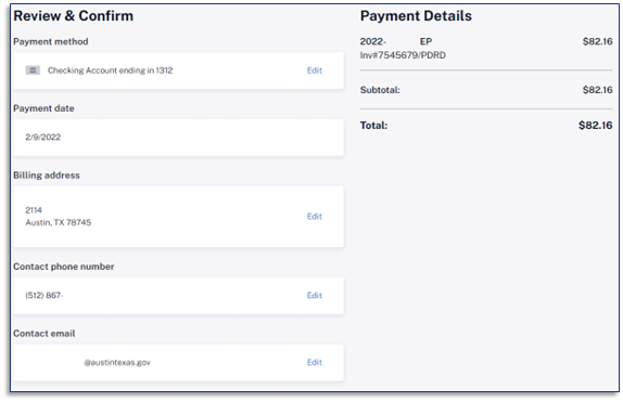 Review and Confirm dialog box