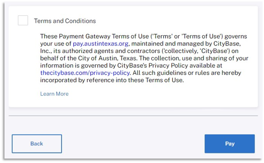 Terms and conditions box