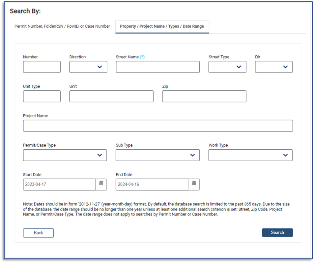 Search Tab 2 Interface