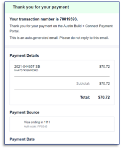 Payment confirmation