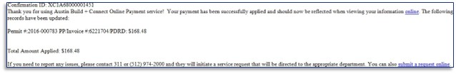 Confirmation transaction information