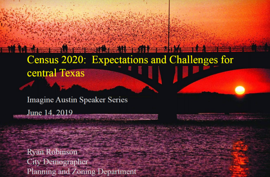Slide that reads "Census 2020: Expectations and Challenges"
