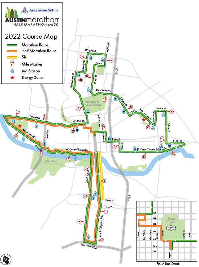 Austin Marathon Route Map