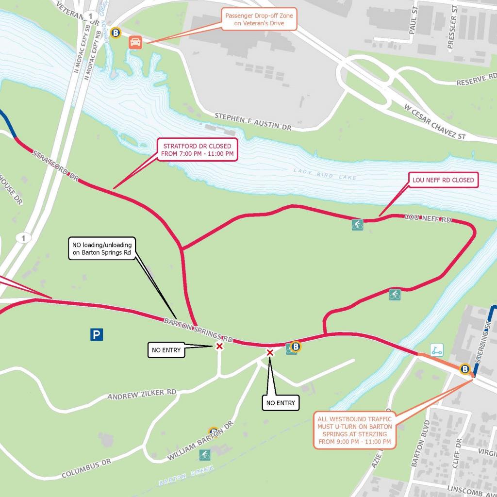 Blues on the Green Street Closures Map