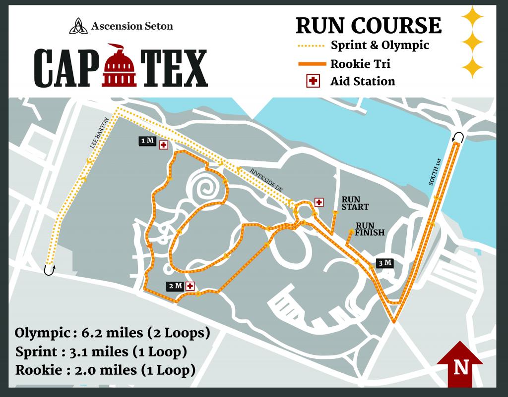 CapTex Tri  Run Course Map