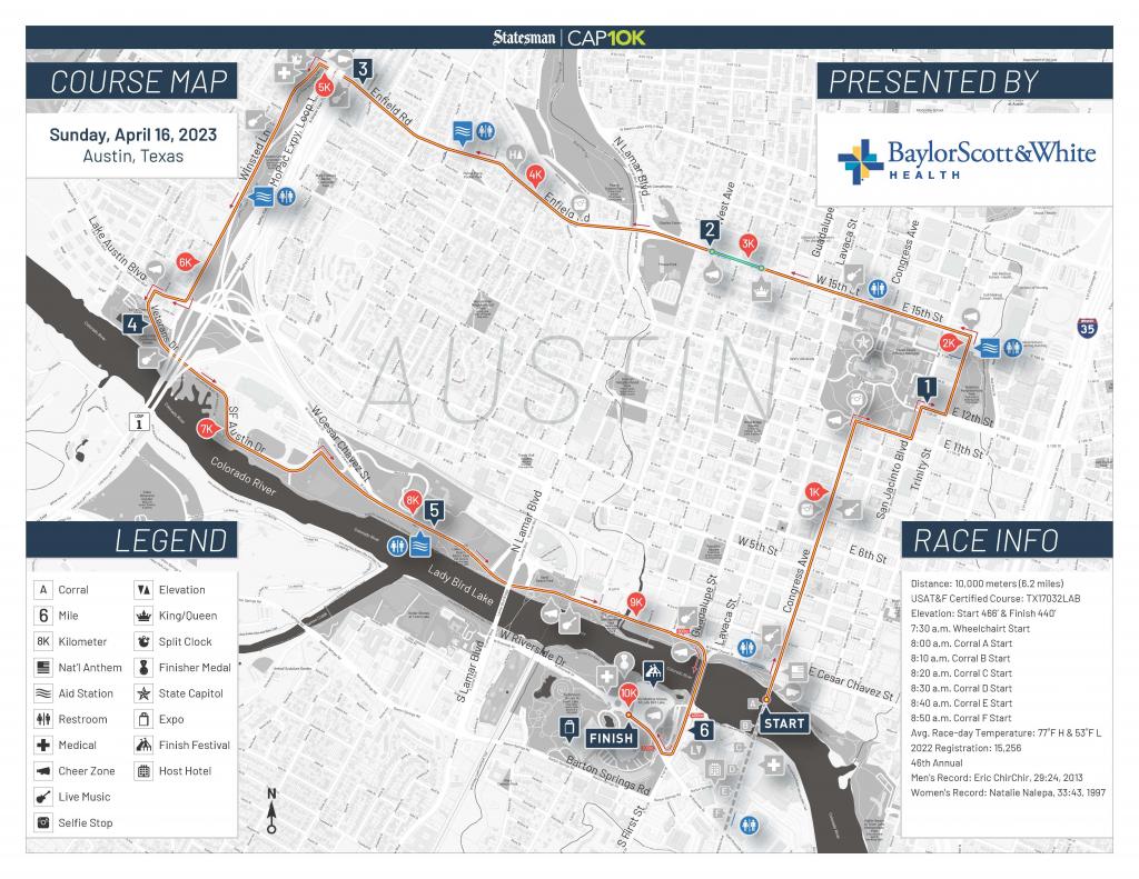 Statesman Capitol 10,000 Course Map