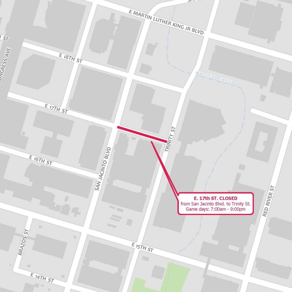 TX Tailgarten Street Closure Map