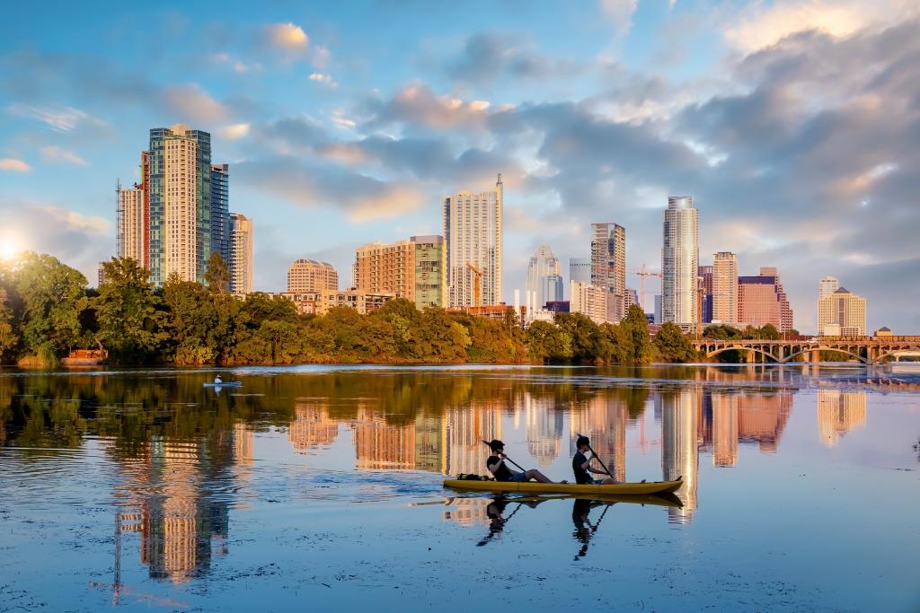 City of Austin by Lady Bird Lake