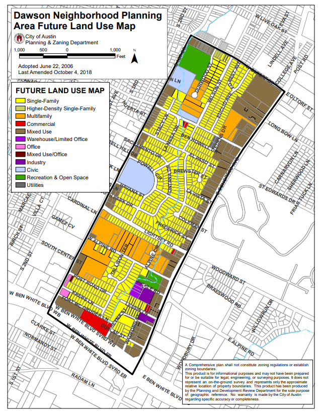 map of the Dawson neighborhood