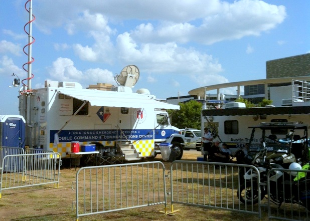 EMS Standby Units set up at the Long Center