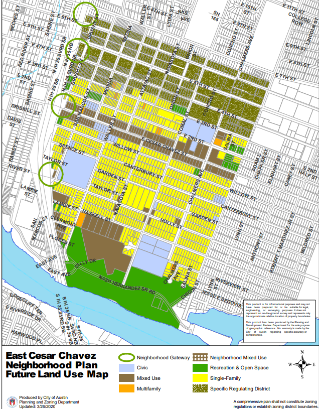 map of East Cesar neighborhood