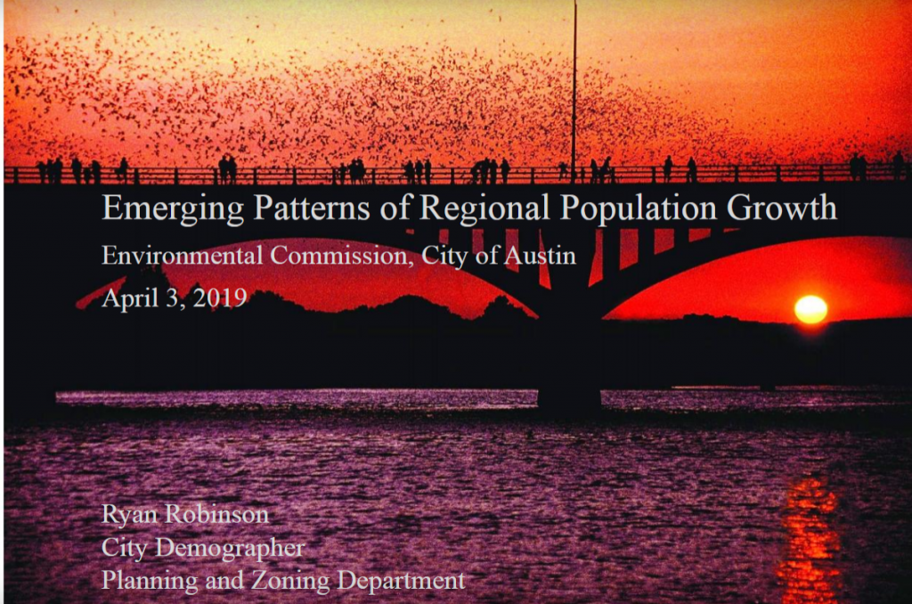 Slide that reads "Emerging Patterns of Regional Population Growth"