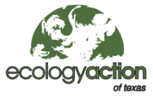 Ecology Action of Texas logo [green globe with Ecology Action in large green letter and 'of texas' below the globe graphic]