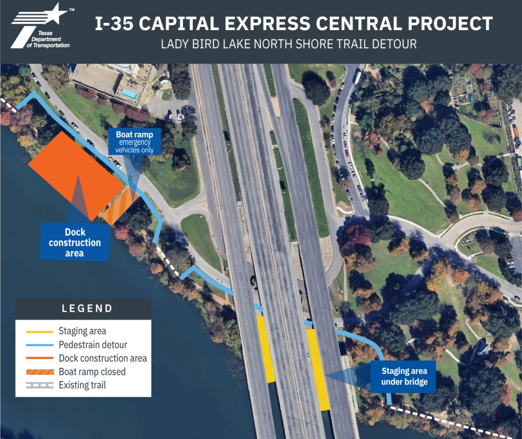 Lady Bird Lake North Shore Trail Detour